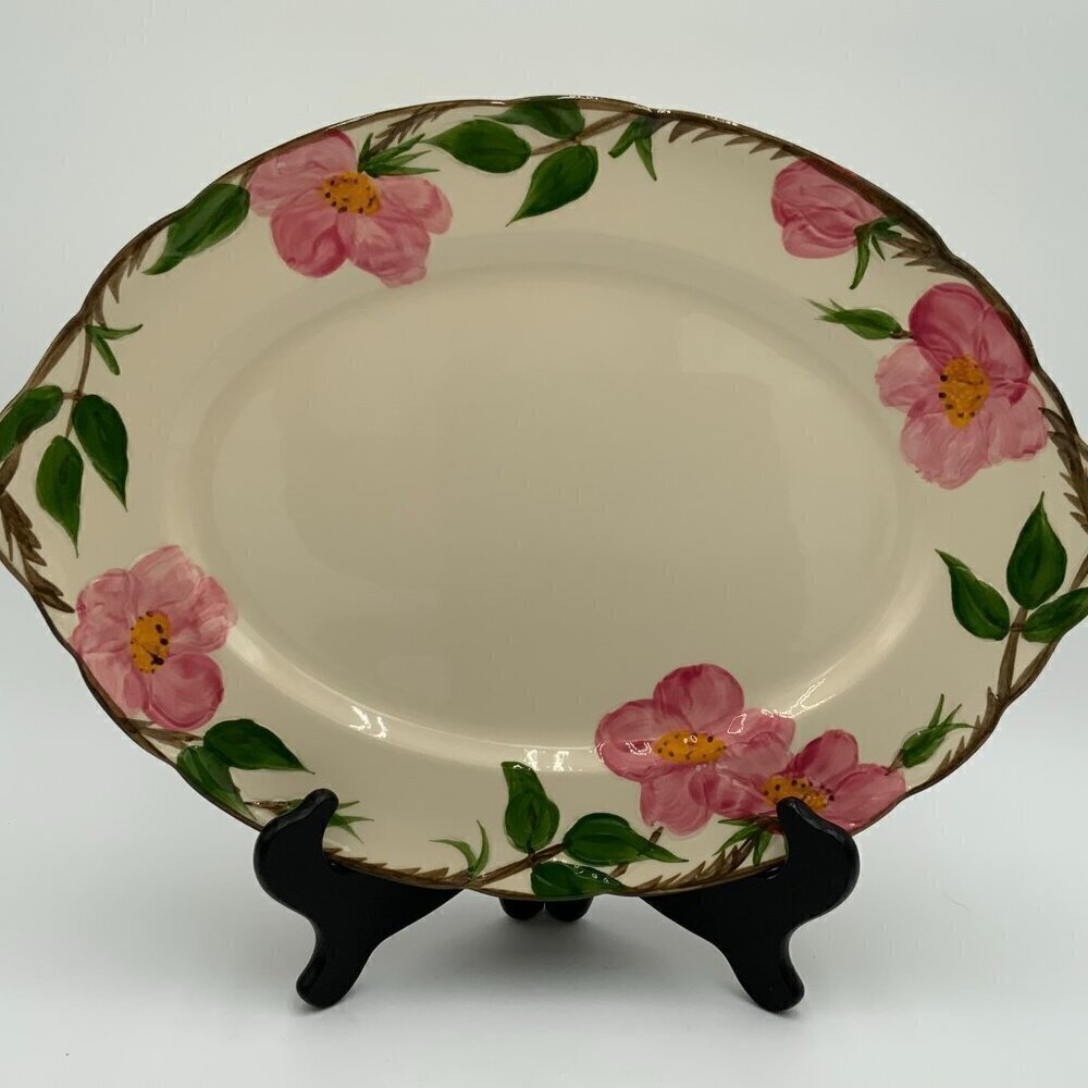 Vintage Franciscan Desert Rose 14" Oval Serving Platter Plate Dish Made in USA